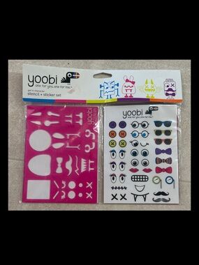 Yoobi Stencil & Sticker Set Get In Character Stencil + Sticker Set One For You